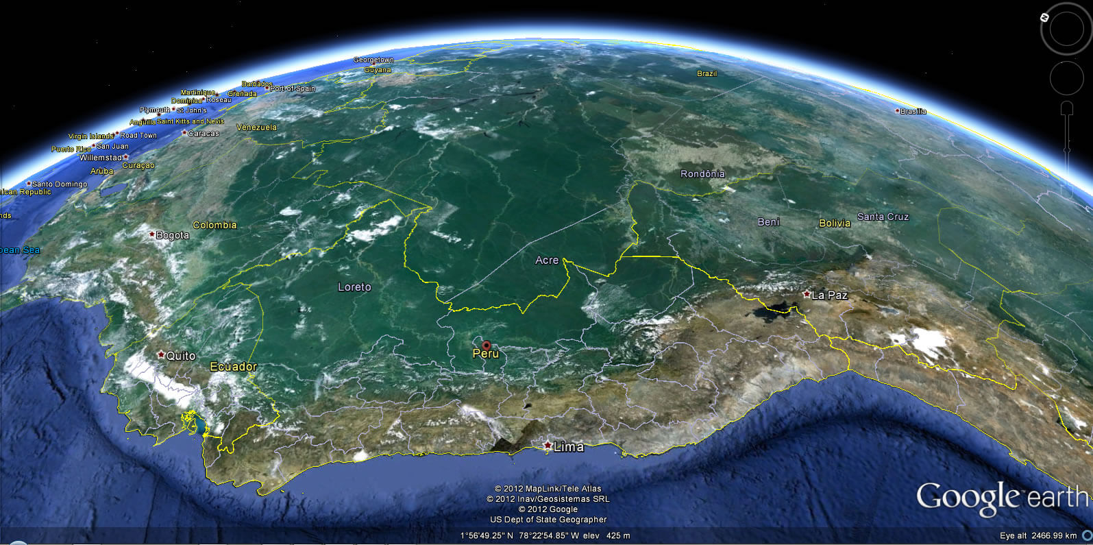 Peru Earth Map